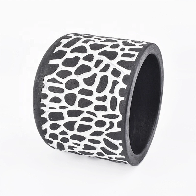 Wholesale custom black concrete candle holder cylinder home decoration