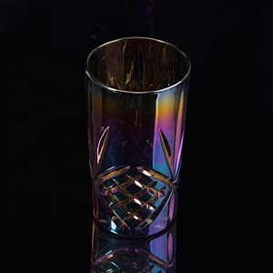 Custom electroplating candle jar pillar glass table candle stands wholesales