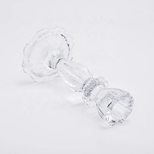 Clear crystal high candlestick glass votive candelabra living room decorative supplier