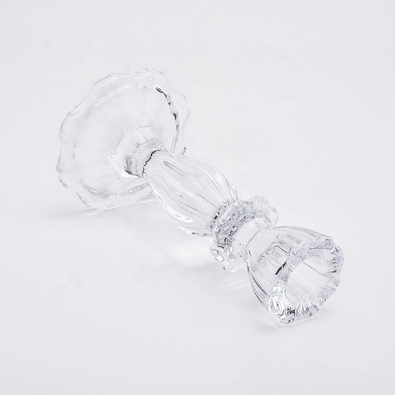 Clear crystal high candlestick glass votive candelabra living room decorative supplier