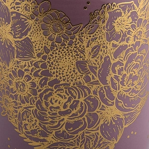 pink glazing ceramic candle jars with gold printing