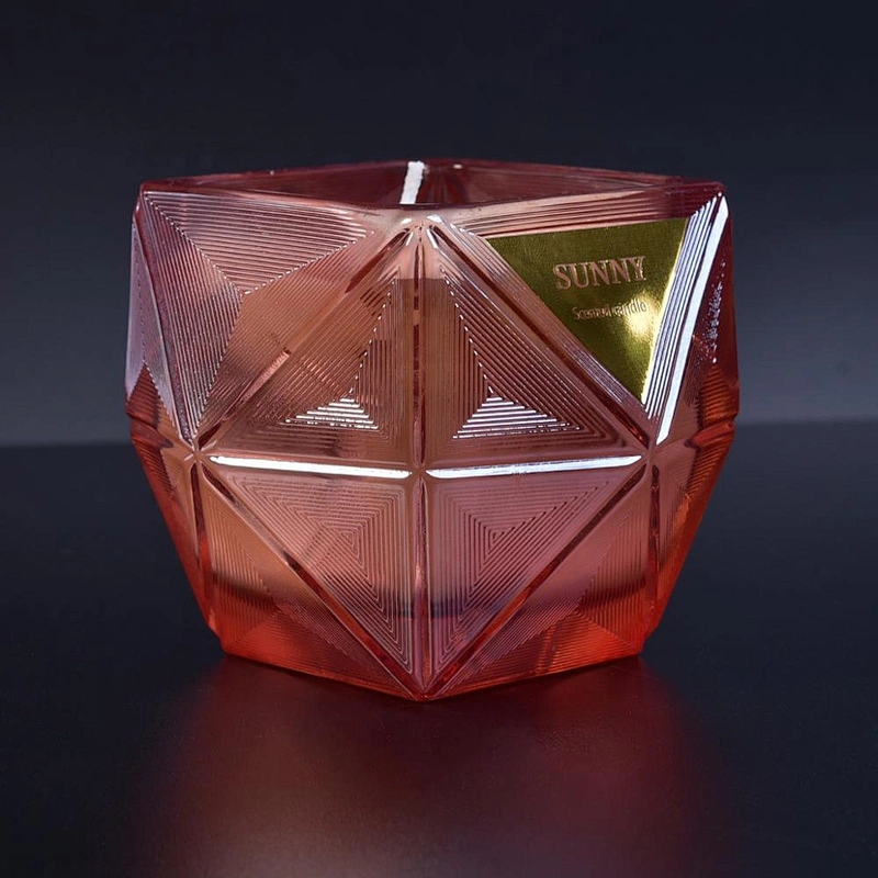 Sunny diamond empty glass candle jar holders home decor