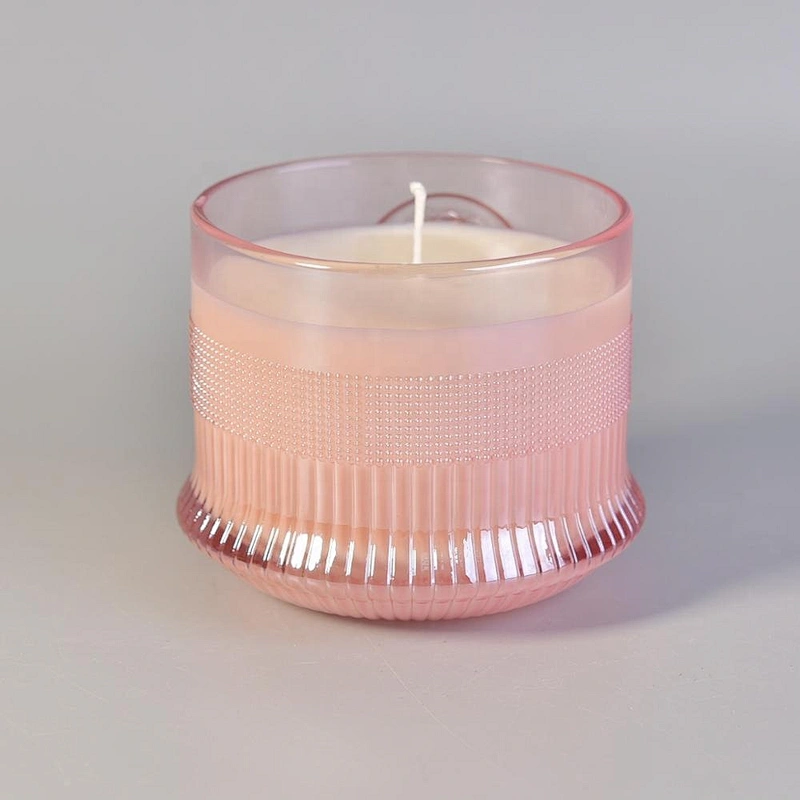 Luxury pink diamond decorative crystal glass jar candle 8oz