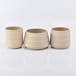 15 oz yellow ceramic candle container, concise style ceramic jar home decoration