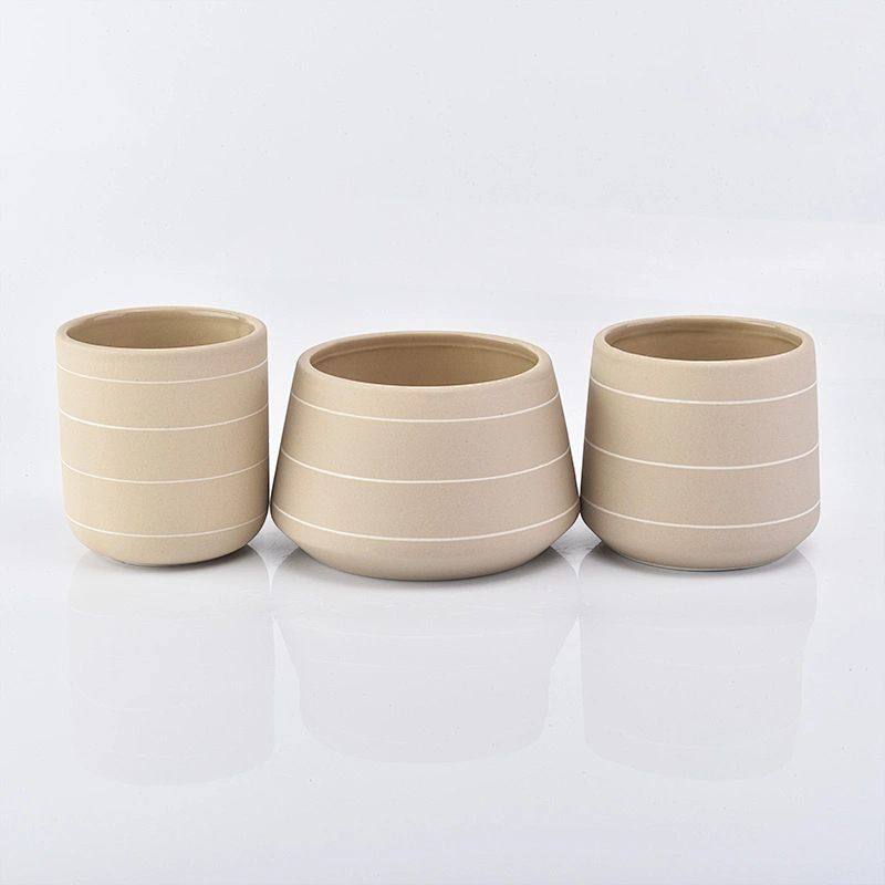 15 oz yellow ceramic candle container, concise style ceramic jar home decoration