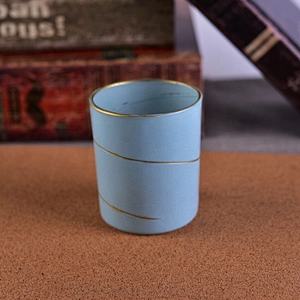 Home decor matte blue luxury glass candle jar