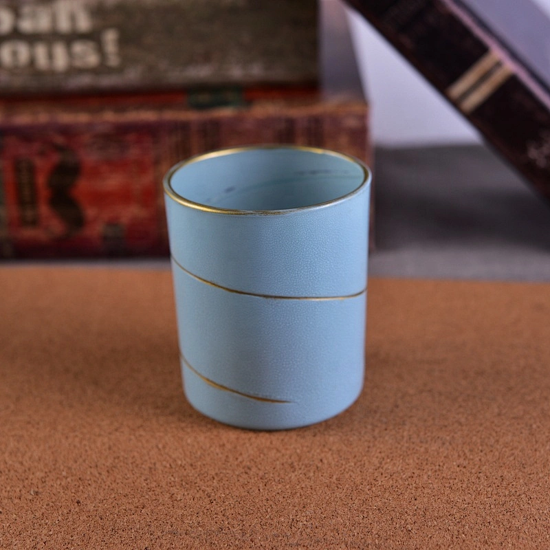 Home decor matte blue luxury glass candle jar