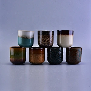Round decorative ceramic candle holder for home decor