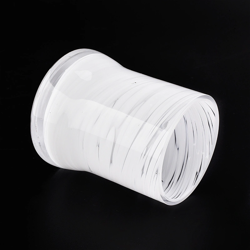 glossy white glass jars unique glass candle jar hand made