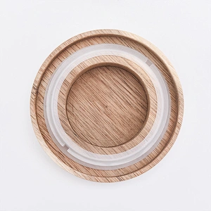 sandal wood lid for glass candle vessels candle accessory wholesales