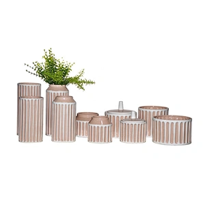 Stripes Ceramic Vases and Pots Home Decoration Wholesales