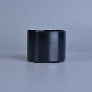 Cylinder black matte Candle Jars bowl Metal Container for home Decor Wholesales