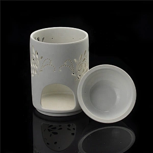 Floral Pattern Ceramic Tealight Candle Holder Oil Burner Home Decoration
