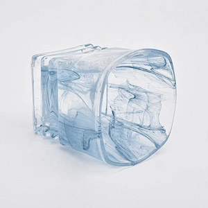 Wholesales 130ml Smoky Blue Glass Candle Holders Votive Candle Jars for Soy Wax Home Decor