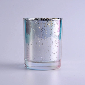 Wholesales customized glass candle holders electroplated and laser etching varnish home decoration