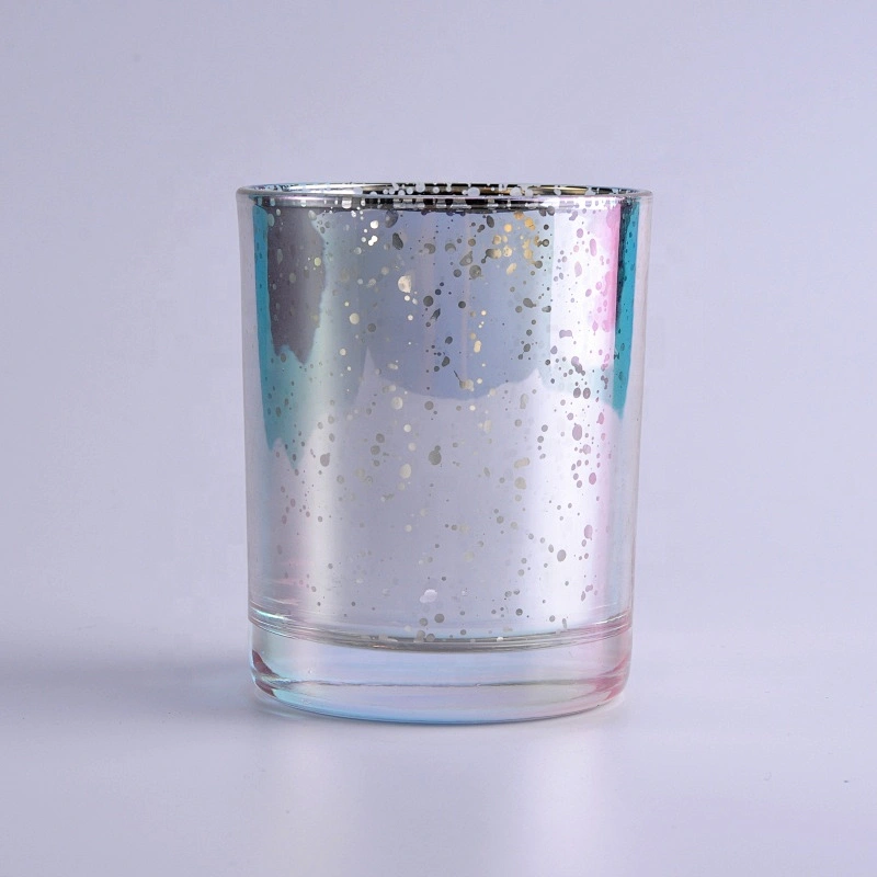 Wholesales customized glass candle holders electroplated and laser etching varnish home decoration