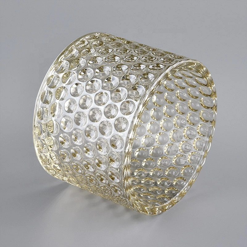 Sunny new design custom bubble crystal decorative glass candle holders with glass lid