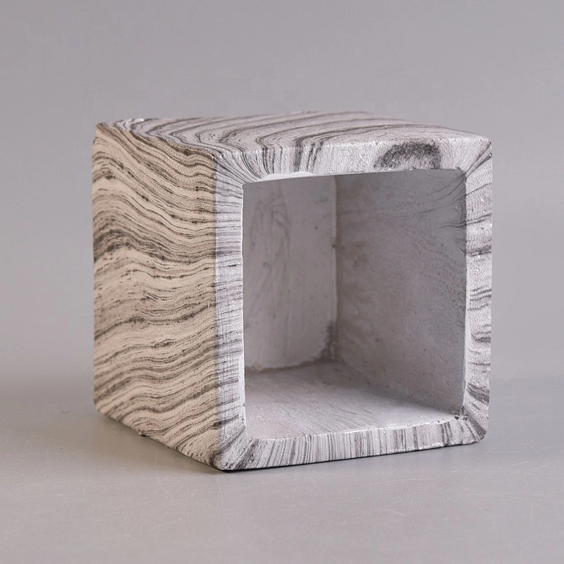 Square concrete candle vessel hurricane candle holders home decoration