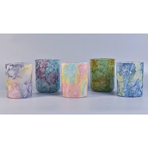 Transfer printing glass candle holders