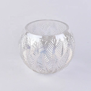 Clear Lotus leaf candle container votive glass candle vessel wedding decor in bulk
