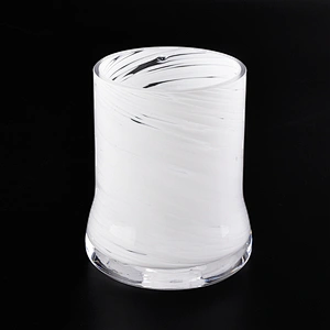 glossy white glass jars unique glass candle jar hand made