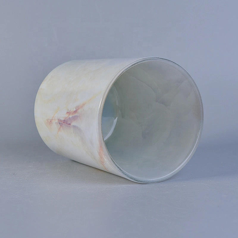 Wholesales White Marble Glass Candle Holders Home Decoration