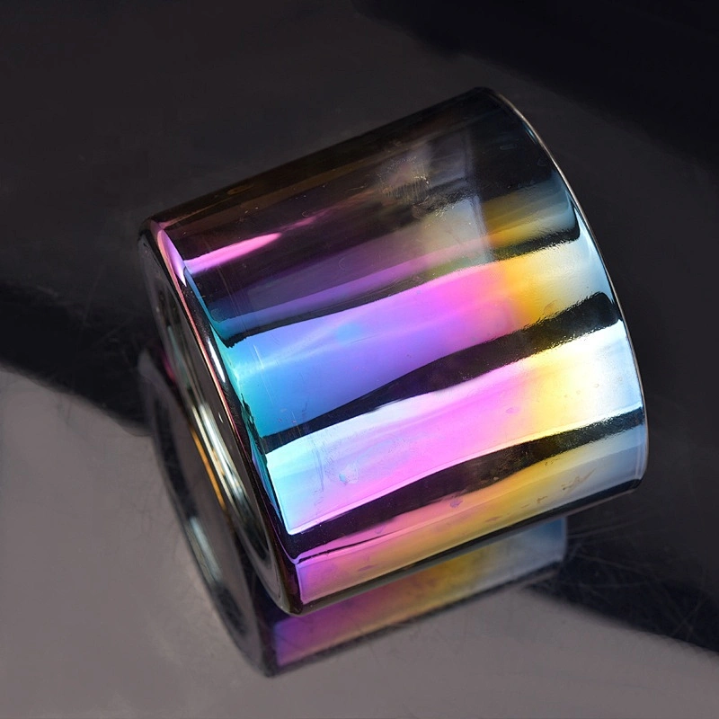 Wholesales Dark Iridescent Glass Candle Jars Home Decoration