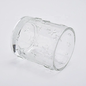 3oz votive star pattern glass candle jars