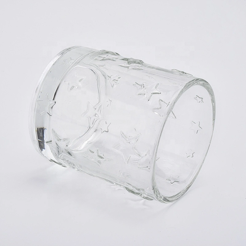 3oz votive star pattern glass candle jars