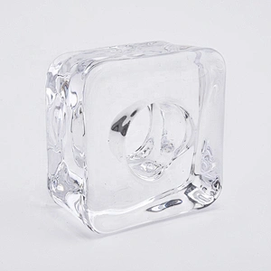 Clear crystal square tealight glass candle jars home decoration