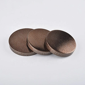 Supplier round Custom amber metal lid for candle holder