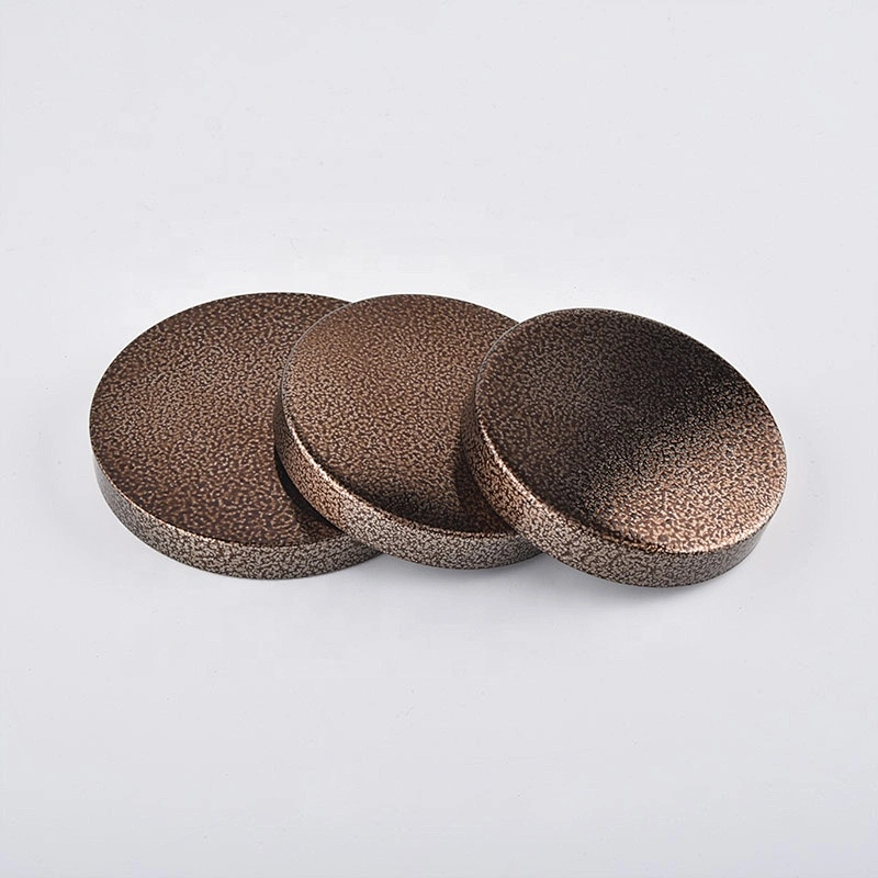 Supplier round Custom amber metal lid for candle holder