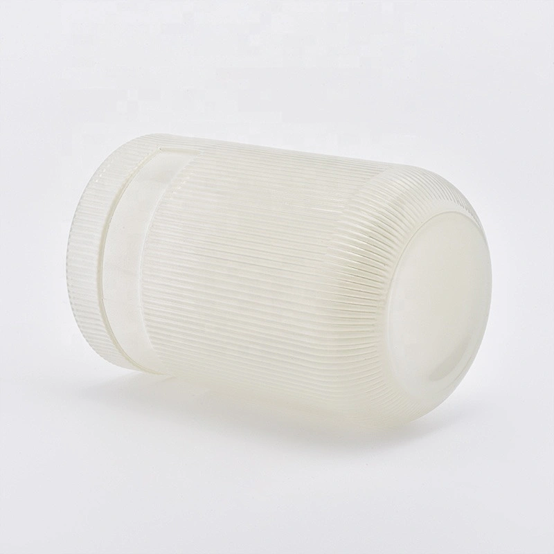 Cylinder customized striped candle vessel glass candle holder wedding centerpieces