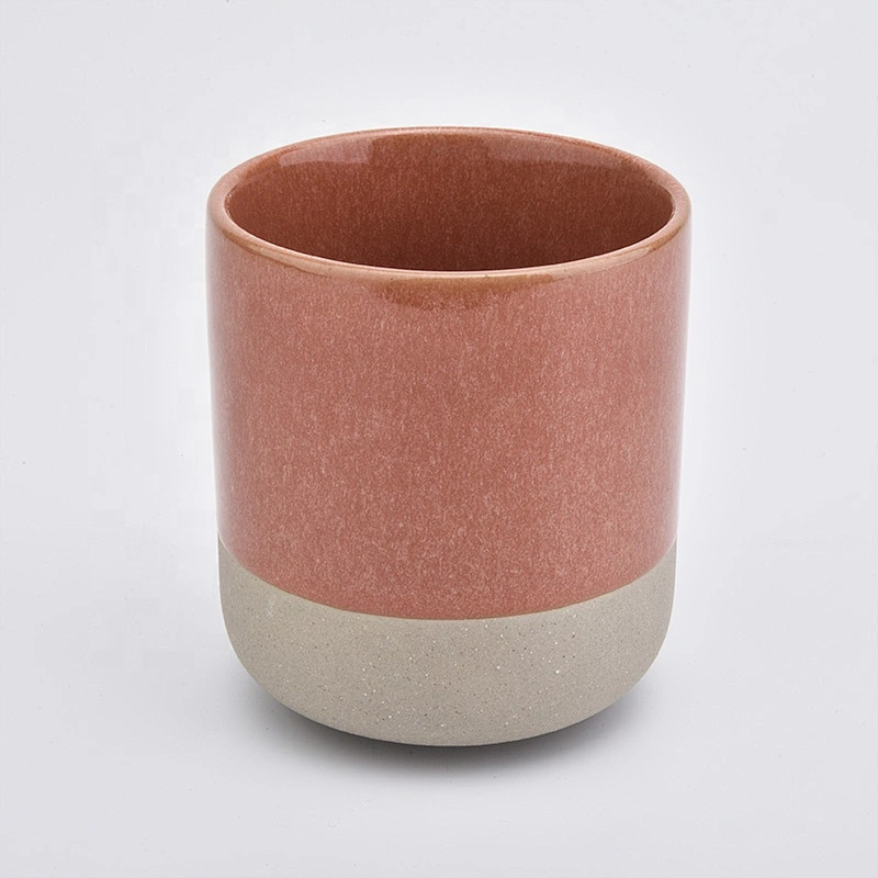 Handmade matte red ceramic candle jar votive scented candle holders wedding decoration factory
