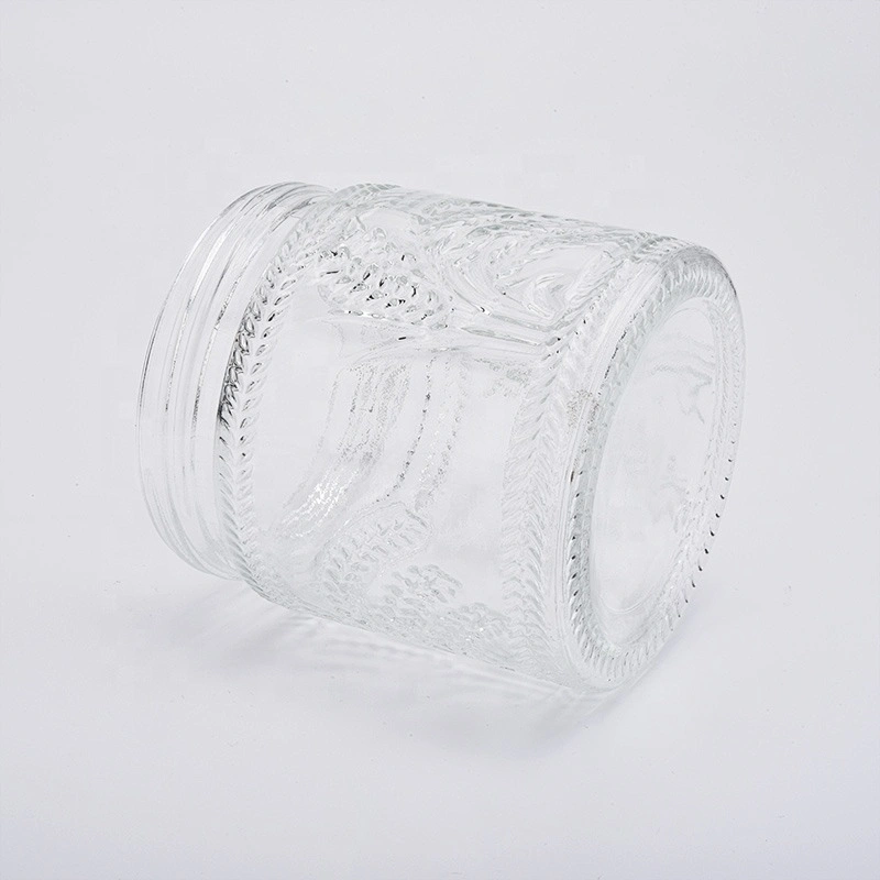Empty crystal engraving candle container tealight glass candles vessel kitchen decoration wholesale