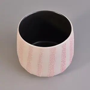 wholesales Round shape ceramic holder 12oz round candle tin