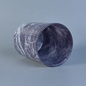 Wholesales Dark Marble Glass Candle Holders Home Decoration