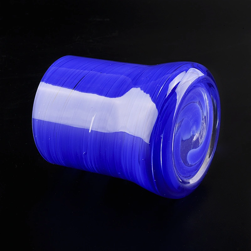 395ML blue Glass Candle Jar for Decoration
