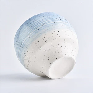 Light blue ceramic jar Sunny Glassware design decorative ceramic candle vessel wholesale