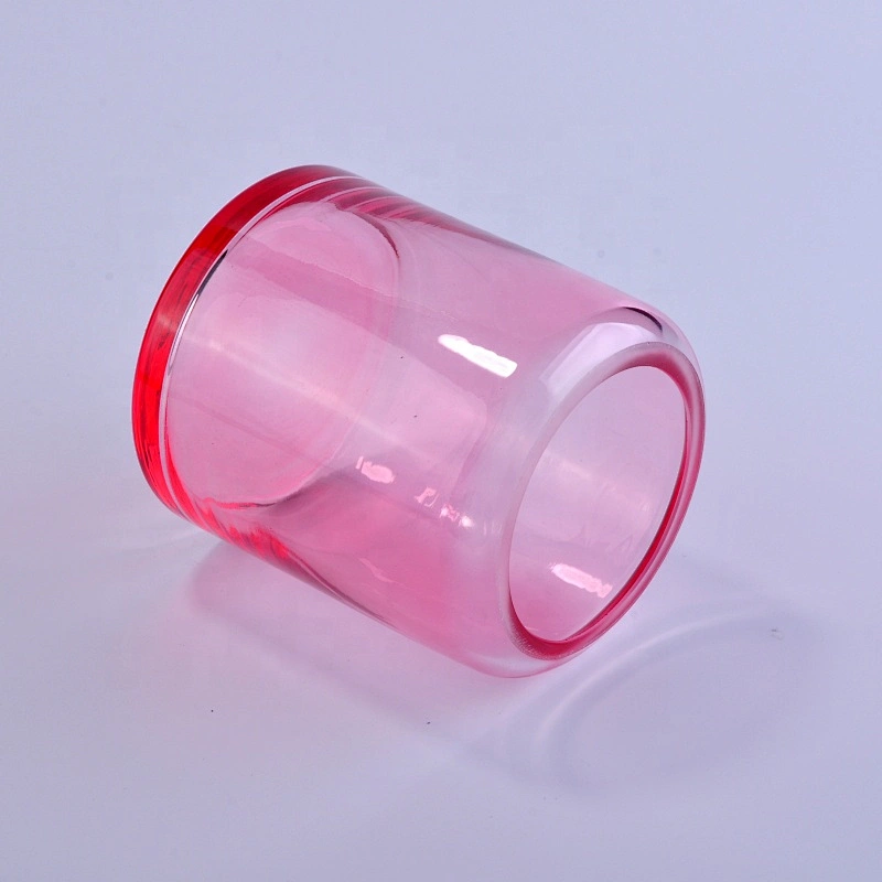 Red color glass candle jars wholesale for home decoration