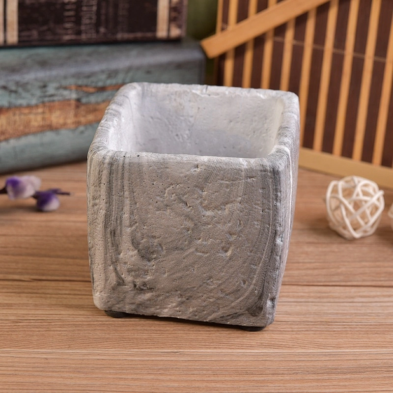 Square mini concrete candle holder for home decor