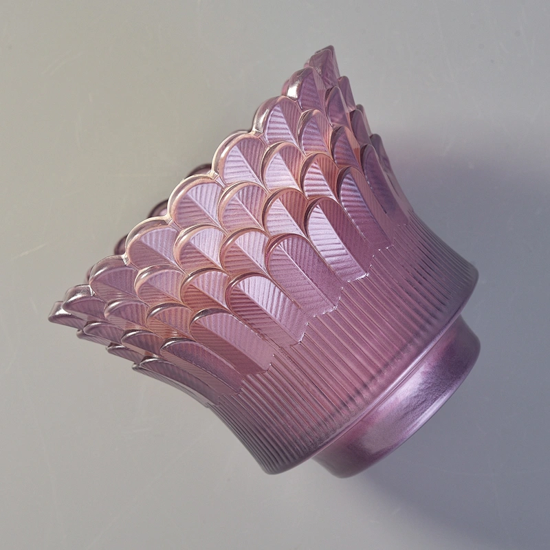 Customized votive luxury feather glass candle holder