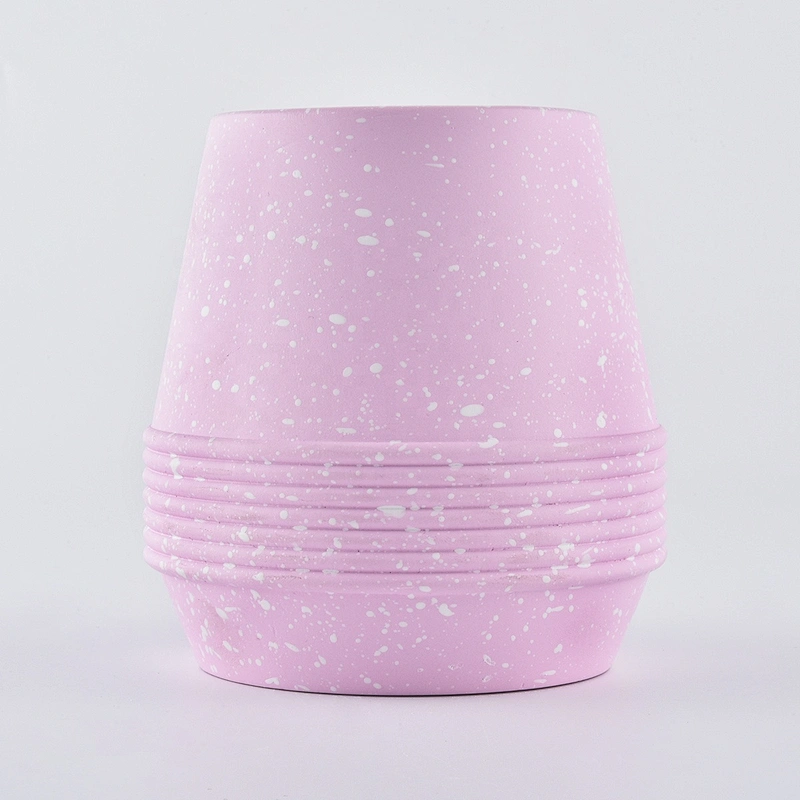 Sunny luxury empty pink concrete cement candle holder 10oz 20oz