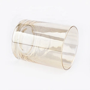 Clear customized candle vessel glass candle holder home deco
