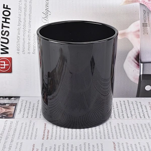 Gloss Black Candle Glass Holder Wholesale