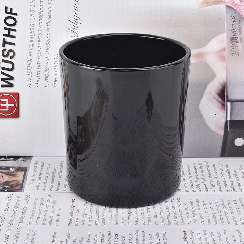 Gloss Black Candle Glass Holder Wholesale