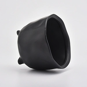 Matte black ceramic candle vessel wholesales