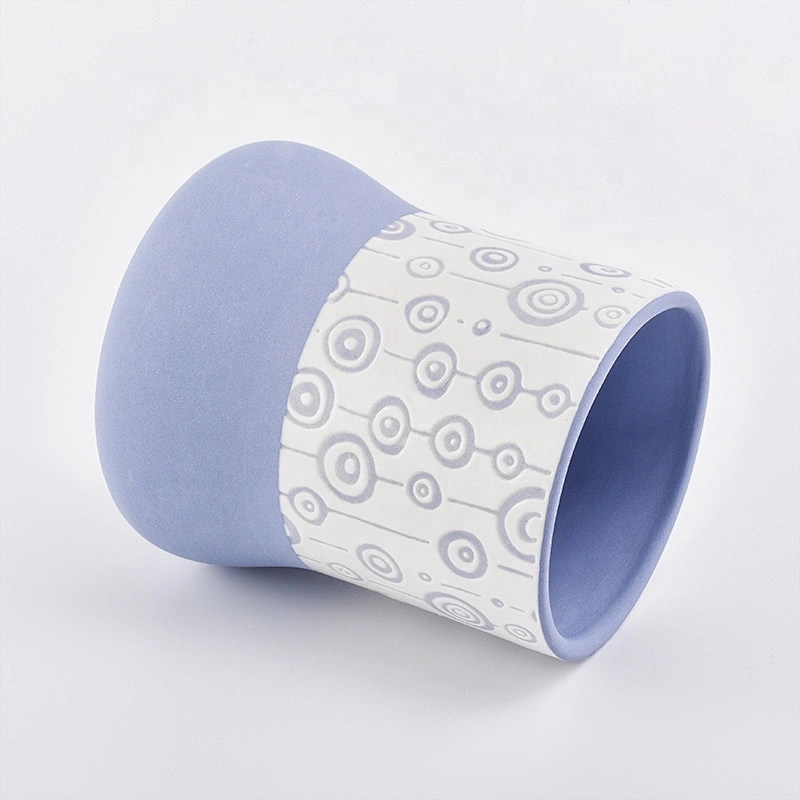 Blue glazed custom candle scented votive holder church ceramic jars party decoration suppliers