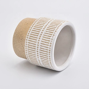 Custom ceramic candlestick stone candle jars home decoration