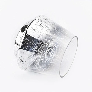 435ML Glass Candle Jar with Luxury Mercury Decorating Silver